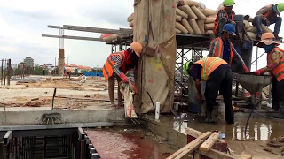 Grouting for posttensioning flat slabការបាញ់grout [upl. by Egroj931]