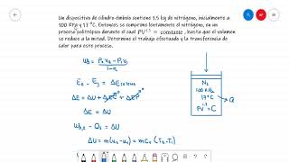 Termodinámica  1a Ley de la Termodinámica  Balance Sistemas Cerrados  CilindroÉmbolo [upl. by Nolyk]