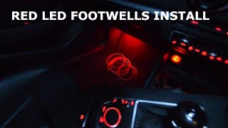 RED LED FOOTWELL LIGHTS INSTALL AUDI A3 8V [upl. by Seagraves440]