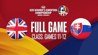 Great Britain v Slovakia  Full Basketball Game  FIBA U20 Womens Euro Championship 2023  Div B [upl. by Fabiola]