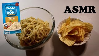 PASTA RONI PARMESAN CHEESE amp RIPPLE CUT POTATO CHIPS ASMR MUKBANG [upl. by Chrisy]