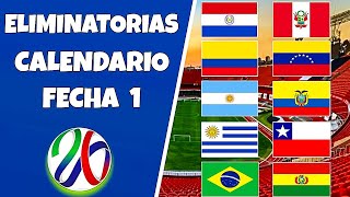 CALENDARIO DE LAS ELIMINATORIAS SUDAMERICANAS FECHA 1  Mundial 2026 [upl. by Alaek]