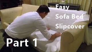 Sofa bed slipcover using easy pattern method [upl. by Holtorf519]