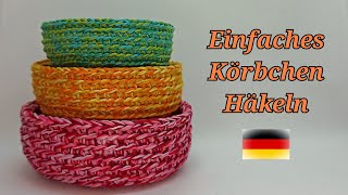 Einfachen Korb häkeln  für Anfänger [upl. by Rawden]