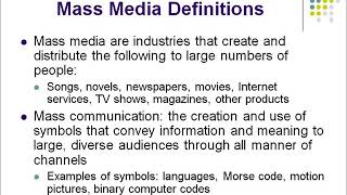 Mass Media Lecture Introduction lecture [upl. by Lenes]