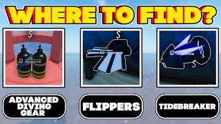 Where to buy Tidebreaker Flippers and Advanced Diving Gear  Roblox Fisch [upl. by Melbourne]