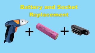 Battery and Socket Replacement Ni to Li battery and Type c socket [upl. by Halli]