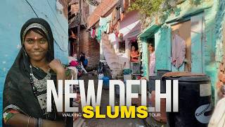 Worlds Largest Slums  NEW DELHI INDIA 🇮🇳 Walking Tour in 2024 [upl. by Dominick]