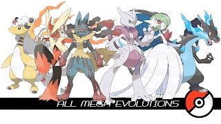 All Mega Evolutions メガシンカ [upl. by Acisse284]