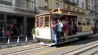 PowellHyde Cable Cars 27 amp 2  Powell St amp OFarrell St San Francisco California [upl. by Liek425]