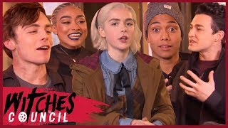 Chilling Adventures of Sabrina Cast Are They Team Harvey or Team Nick  Witches Council [upl. by Syl]