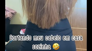 Cortando meu cabelo longo sozinha em casa [upl. by Aihsrop]