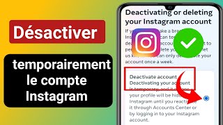 Comment désactiver temporairement un compte Instagram  Comment désactiver le compte Instagram [upl. by Matusow739]