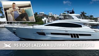 Ultimate Yacht Tour Exploring the 95 Lazzara at the Miami Boat Show [upl. by Htaras419]