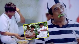 Brahmanandam Jail Food Eating Ultimate Comedy Scene  Jaffa Telugu Movie Scenes  Matinee Show [upl. by Eseekram453]