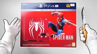 PS4 Pro quotSPIDERMANquot Limited Edition Console Unboxing Marvels SpiderMan Amazing Red Playstation 4 [upl. by Goddard]