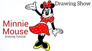 Minnie Mouse Drawing Easy  How To Draw Minnie Mouse Step by step [upl. by Naesar]