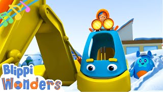 Nonstop Snowy Excavator Song 15 Min Loop  BLIPPI  Educational Songs For Kids [upl. by Enneite]