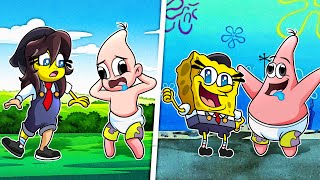 ¡BEBENOOBSI Y BEBENOOB SE CONVIERTEN EN BOB ESPONJA Y PATRICIO 😂😱 PARTE 2 [upl. by Cosette867]