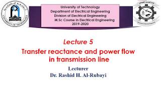 Transfer reactance and power flow in transmission line  Lecture 5 [upl. by Neyut421]