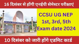 ccsu ug nep semester exam date 2024  ccsu ba 1st semester exam date sheet 2024  ccs [upl. by Strait]