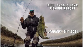 Bull Shoals Lake Fishing Report  Late January 2021  Del Colvin [upl. by Aleac392]