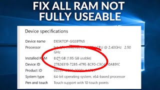 Fix All RAM Not Fully Usable in Windows 11  10  8  7  How To Make Installed ram full usable [upl. by Hyde128]