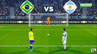 Brazil vs Argentina  Penalty Shootout  FIFA World Cup  Messi vs Neymar  eFootball PES Gameplay [upl. by Mas45]