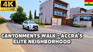 Exploring Cantonments A walk Through Accras Elite Neighborhood4K Walking Tour [upl. by Leotie]