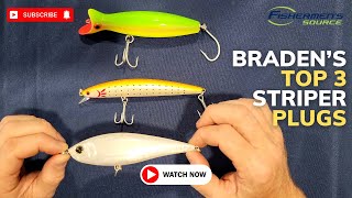 Top 3 Plugs for Striper Fishing [upl. by Hilten]