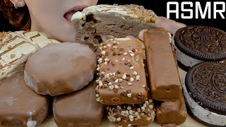 ASMR Candy Ice Cream Reeses Peanut Butter Cake Oreo Cookie Sandwich Snickers Dove Twix [upl. by Lajet]