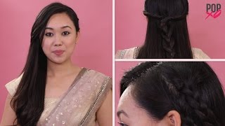 2 Quick And Pretty Hairstyles For Your Farewell  Hairstyles With Indian Wear  POPxo [upl. by Ahsiloc431]