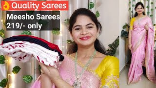 Meesho Sarees haul 219 only 👌Quality in Low budget sumawonders meeshohaul [upl. by Gnart]