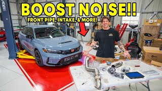 The FL5 Civic Type R is going FULLY BOLTED Front Pipe Turbo Inlet Intake Install [upl. by Yatnohs]