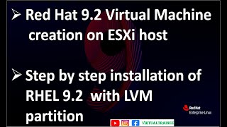 Red Hat 92 step by step installation  Red Hat 92 virtual machine creation on ESXi host  RHEL92 [upl. by Enriqueta]