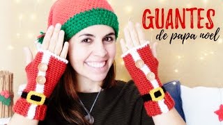 GUANTES de PAPA NOEL a crochet  DESPEDIDA NAVIDEÑA  Ahuyama Crochet [upl. by Nissensohn]