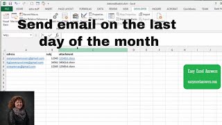 Send email with attachment from Excel on last of the month [upl. by Asillem]