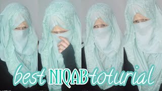 Best niqab tutorial  how to wear a scarf with niqab [upl. by Falkner]