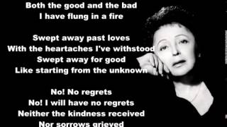 Edith Piaf  Non Je ne regrette rien English Translation [upl. by Denney]