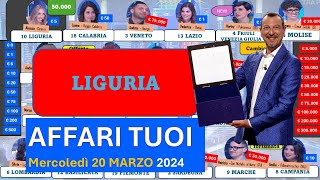 Affari tuoi mercoledì 20 marzo 2024 con la Liguria I pacchi aperti in ordine [upl. by Akiam]