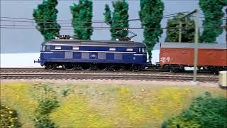 NS 1000 met functionerende pantograven en rangerende NS 500 Nederlandse modelspoorbaan [upl. by Kcirdled]