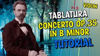 Oskar Rieding concerto op35 in B minor on VIOLIN TUTORIAL very EASY with TABS Sheet Violín [upl. by Idelle221]