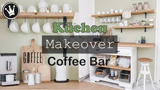 KÜCHEN MAKEOVER  Room Makeover  Kaffee Bar und Sitzecke selber bauen  Upcycling  DekoideenReich [upl. by Rhiana]