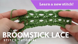 Broomstick Lace Crochet Tutorial [upl. by Idalina]