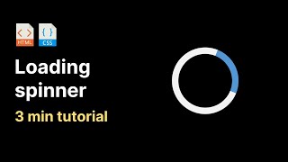 How to create animated circle loading spinner in HTML amp CSS [upl. by Eah547]