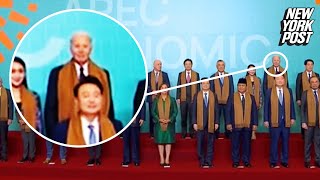 Lameduck Biden humiliated with backcorner spot in APEC family photo [upl. by Atiluj505]