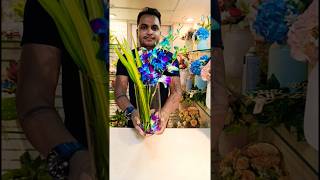 Lovely orchids blue 💙 flower arrangement glass orchid flowerviral shorts YouTube [upl. by Eintirb]