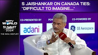 S Jaishankar On Canada quotDifficult To Imagine Current State Of Relationsquot  NDTV World Summit [upl. by Arebma306]