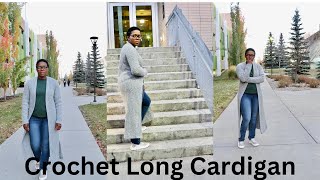 Easy Crochet long Cardigan Tutorial How to crochet Vertical stitch Cardigan Sheer Cardi Tutorial [upl. by Neirod]