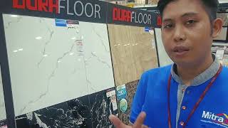 GRANIT DURAFLOOR SUPER GLOSSY UNTUK RUANG TAMU DI TOKO MITRA10 LOMBOK [upl. by Ahsikyt58]